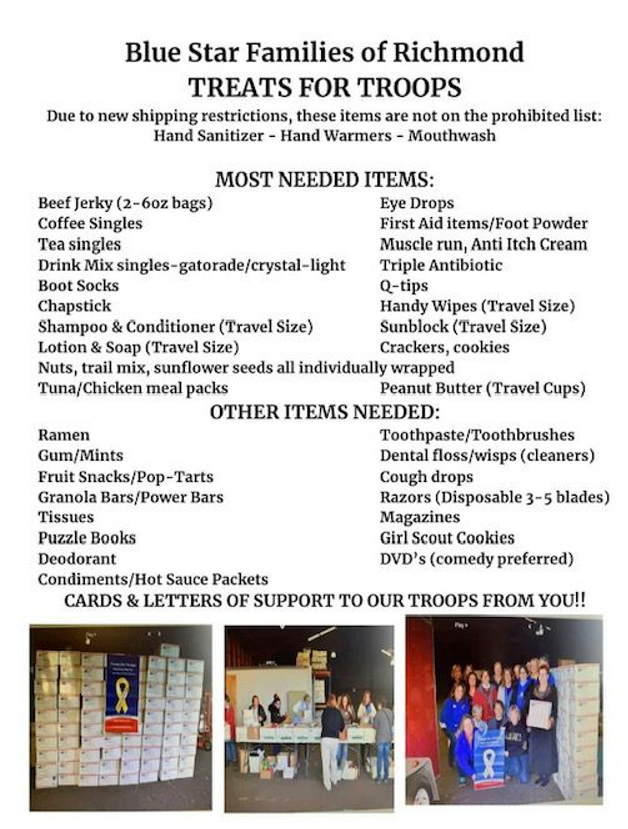 treats for troops list