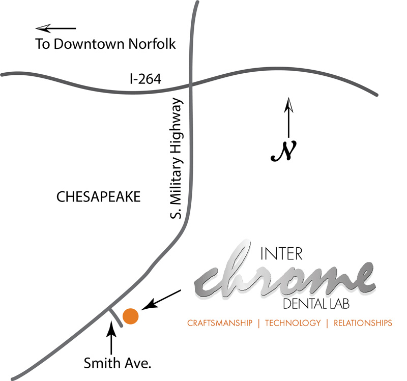 inter-chrome dental lab map in chesapeake va