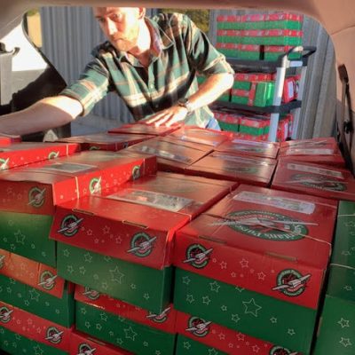 Operation Christmas Child loading gift boxes